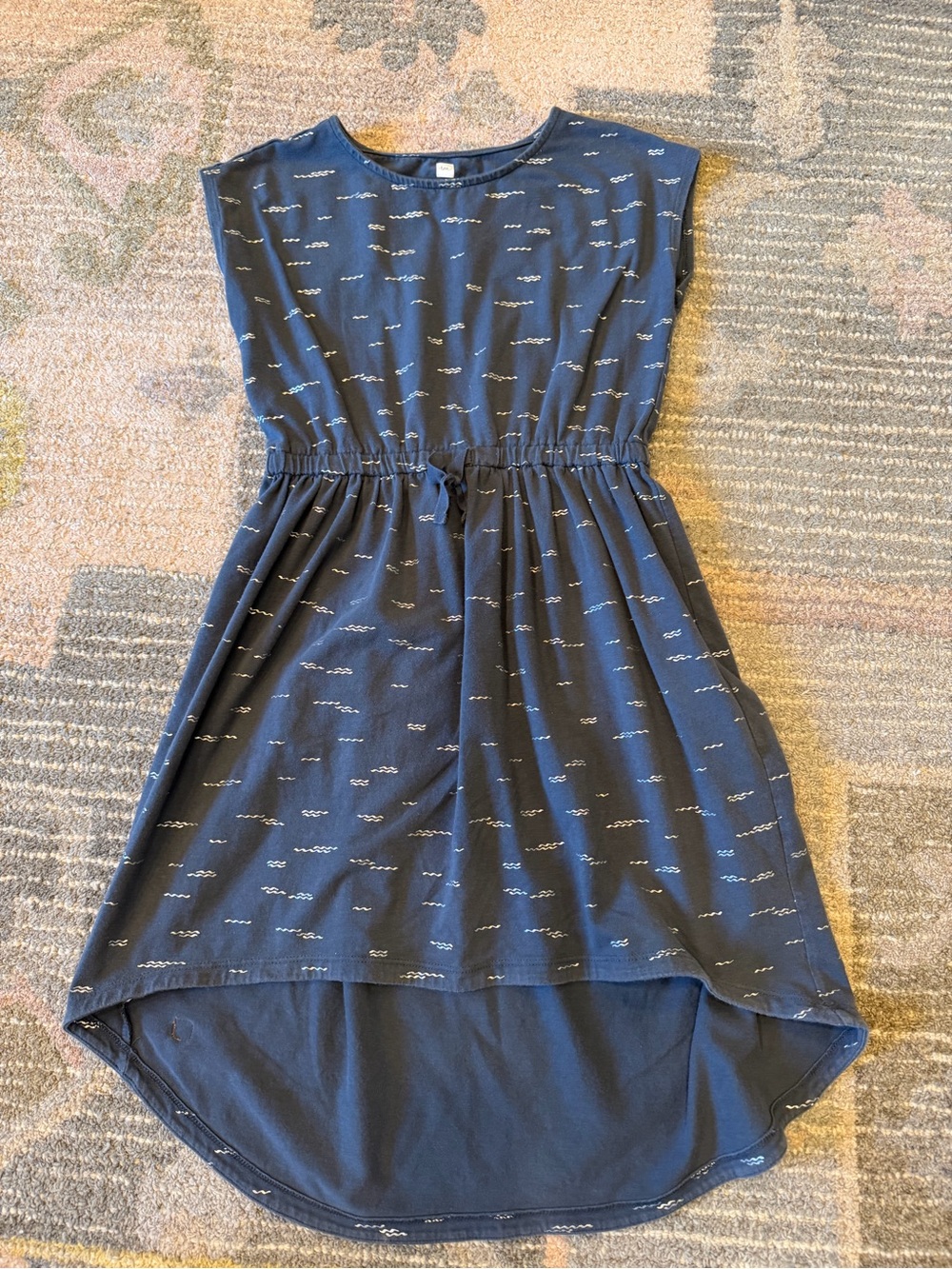 Tea Collection Drawstring Waist High-Low Casual Dress
